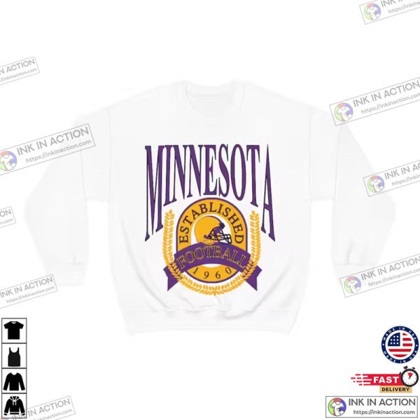 Viking Football Vintage Minnesota Vikings Crewneck Unisex Football Sweatshirt