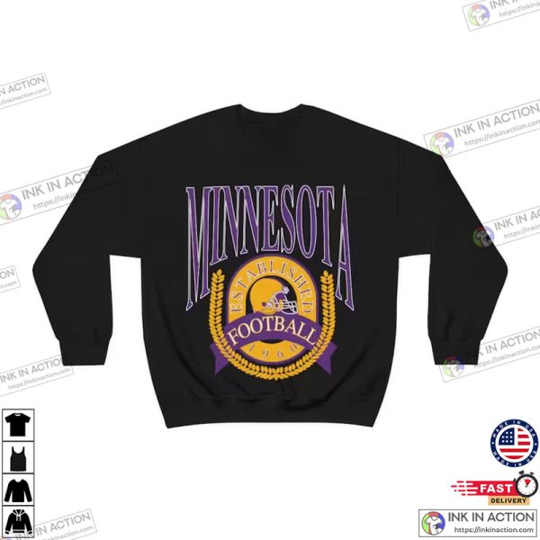 Viking Football Vintage Minnesota Vikings Crewneck Unisex Football Sweatshirt
