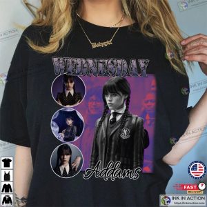 Wednesday Addams Vintage 90s T shirt Wednesday 2022 TV Series Shirt Jenna Ortega Shirt 2