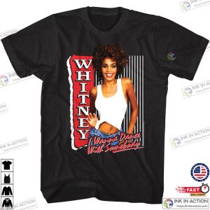 Whitney Houston Shirt I Wanna Dance With Somebody Poster Mens Graphic Tee 4