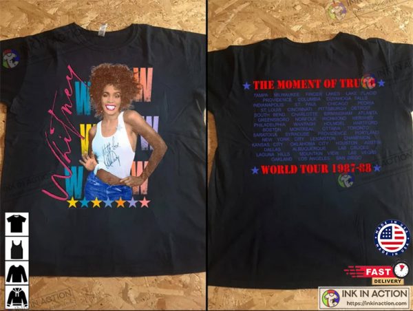 Whitney Houston The Moment Of Truth World Tour 1987-88 T-Shirt