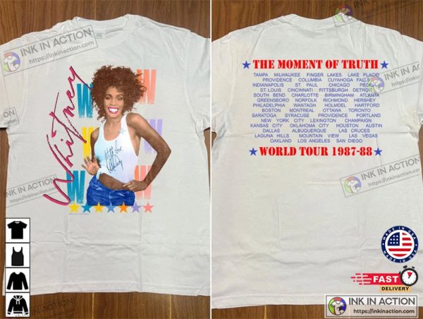 Whitney Houston The Moment Of Truth World Tour 1987-88 T-Shirt