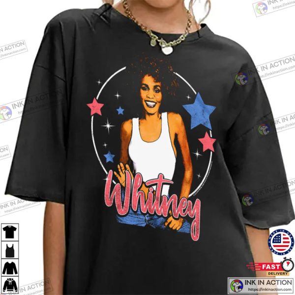 Whitney Houston Houston Star Forever Photo Black Graphic Tee