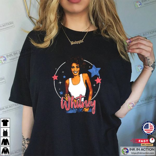 Whitney Houston Houston Star Forever Photo Black Graphic Tee