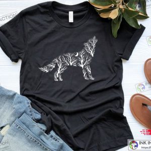 Wolf Shirt Howling Wolf Floral Wolf Wolf Lover Gift Animal Lover Shirt 1