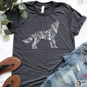 Wolf Shirt Howling Wolf Floral Wolf Wolf Lover Gift Animal Lover Shirt 2