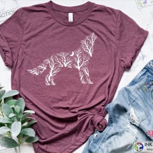 Wolf Shirt Howling Wolf Floral Wolf Wolf Lover Gift Animal Lover Shirt 3