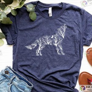 Wolf Shirt Howling Wolf Floral Wolf Wolf Lover Gift Animal Lover Shirt 4