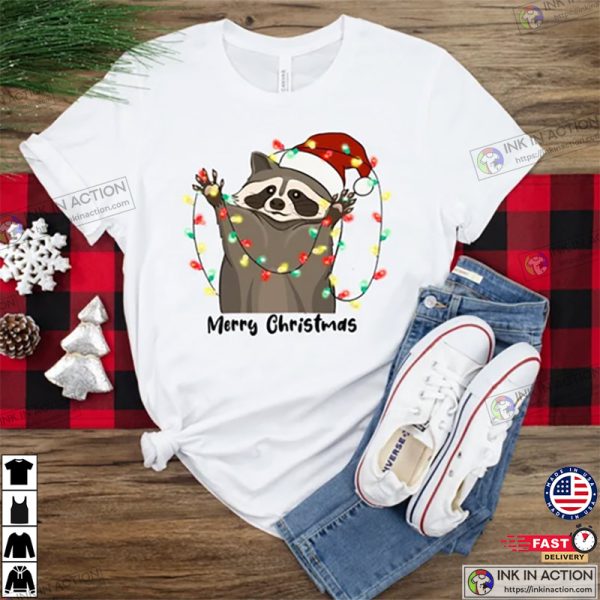 Xmas Raccoon Funny Animal Shirt