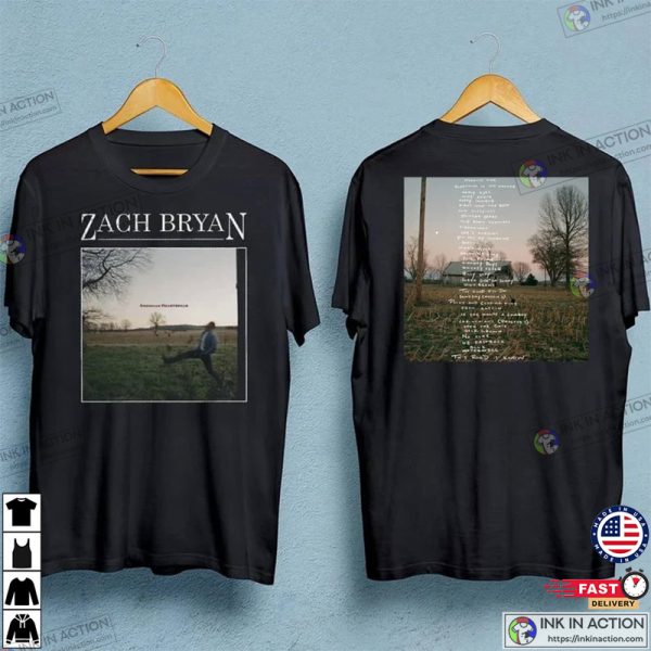 Zach Bryan Album Merch, Tour Shirt