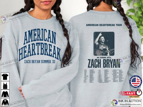 Zach Bryan T-shirt, Zach Bryan American Heartbreak Tour T-shirt