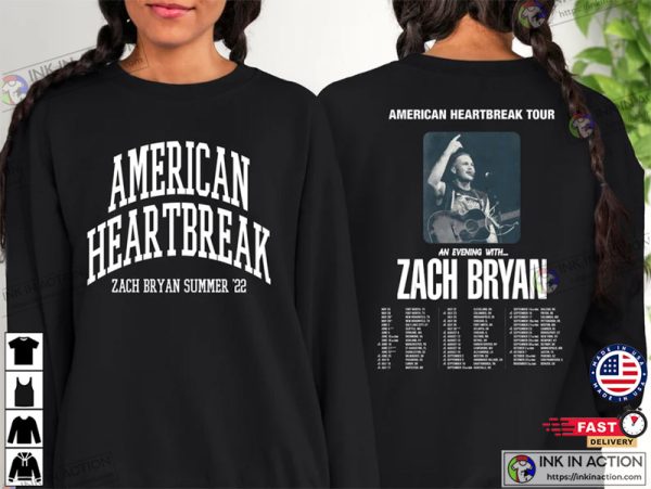 Zach Bryan T-shirt, Zach Bryan American Heartbreak Tour T-shirt