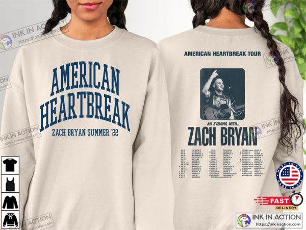 Zach Bryan T-shirt, Zach Bryan American Heartbreak Tour T-shirt