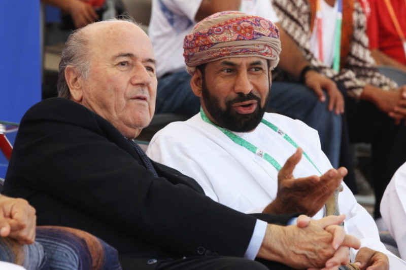 President Joseph Sepp Blatter watches an Uzbekistan match