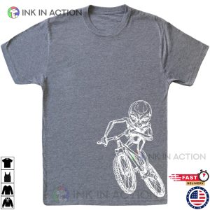Alien Cycling Bicycle Men T Shirt Gift for Him Bicycling Shirt Boyfriend Gift 1