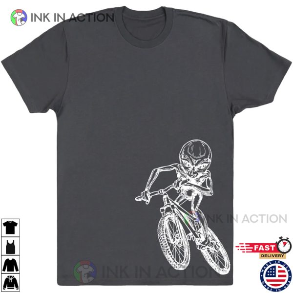 Alien Cycling Bicycle Men T-Shirt Gift for Him, Bicycling Shirt Boyfriend Gift