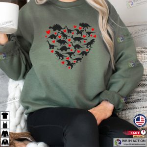 Heart Of Dinosaurs Sweatshirt Valentine Day Shirt 1