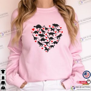 Heart Of Dinosaurs Sweatshirt Valentine Day Shirt 2