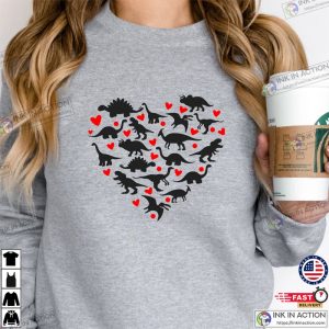 Heart Of Dinosaurs Sweatshirt Valentine Day Shirt 4