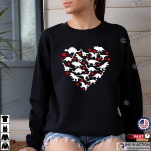 Heart Of Dinosaurs Sweatshirt Valentine Day Shirt 5