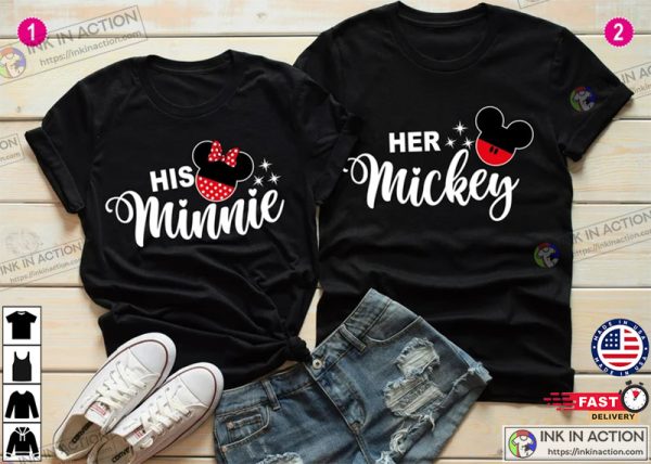 Her Mickey His Minnie Shirt, Matching Love Couple Shirt