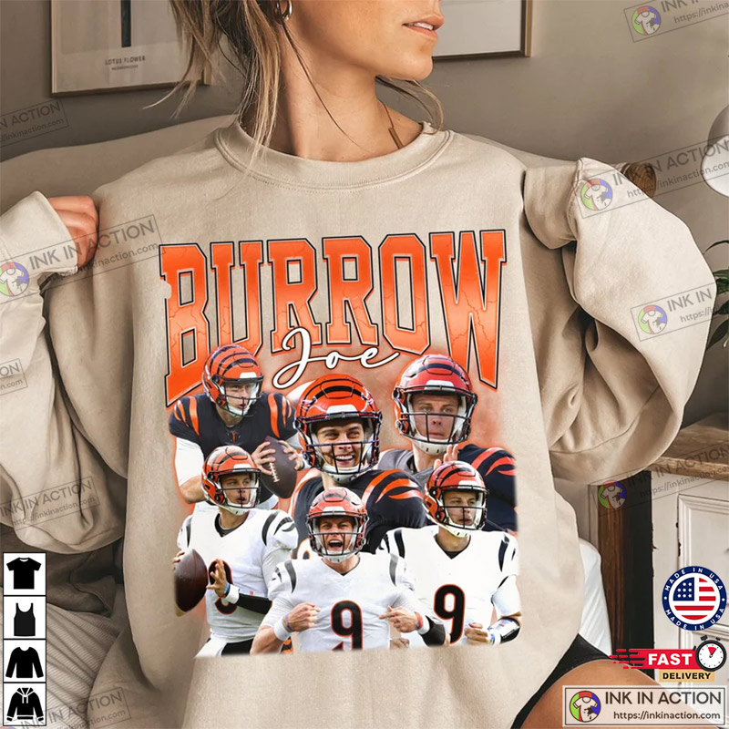 Joe Burrow Vintage Washed Shirt Quarterback Homage Graphic Unisex T-Shirt  Retro 90 Hoodie Sweatshirt - TeebyHumans