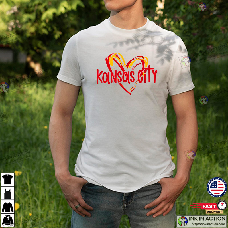 Kansas City Football, Heart Kansas City Chiefs Shirt - Ink In Action