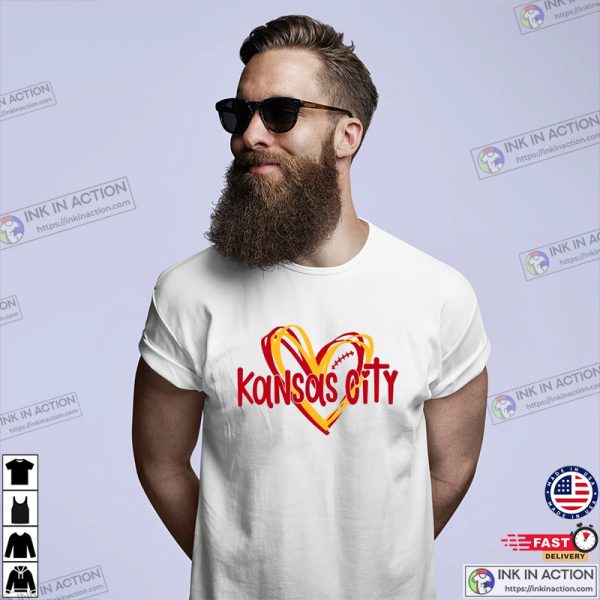 Kansas City Football, Heart Kansas City Chiefs Shirt