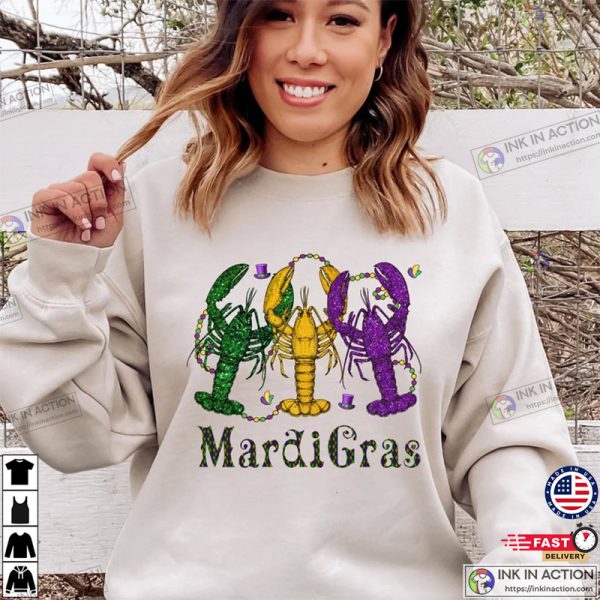 Mardi Gras Crawfish Seafood Shirt