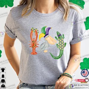 Mardi Gras Crocodile Shirt New Orleans Tee Mardi Gras Flag 1