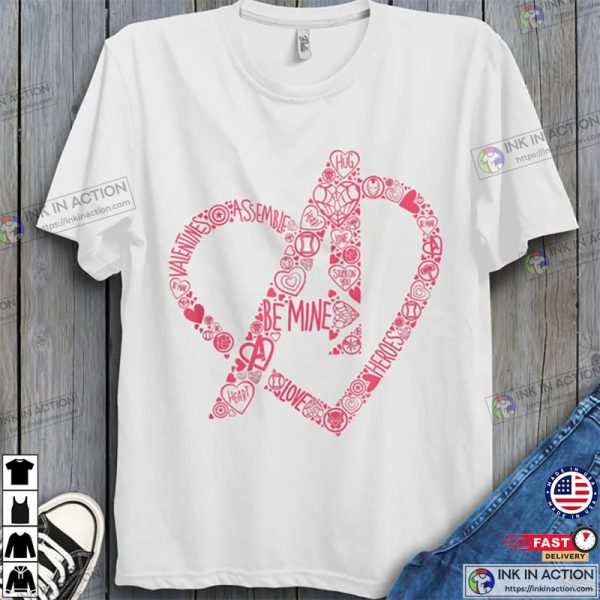 Marvel Avengers Heart Logo Valentine’s Day T-Shirt