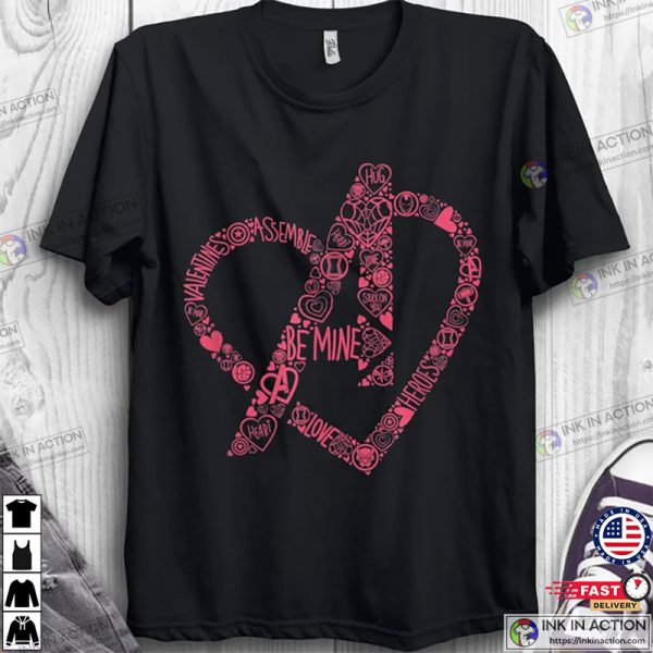 Marvel Avengers Heart Logo Valentine’s Day T-Shirt