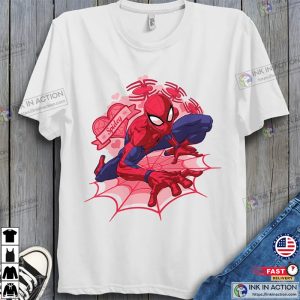 Marvel Spider Man Hearts Valentines Day T Shirt