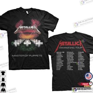 Metallica T Shirt Master of Puppets European Tour 86 1