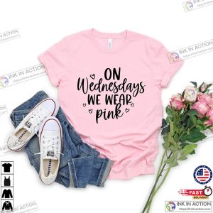 On Wednesday We Wear Pink Wednesday Shirt Girls Matching Outfits Breast Cancer Shirt 3