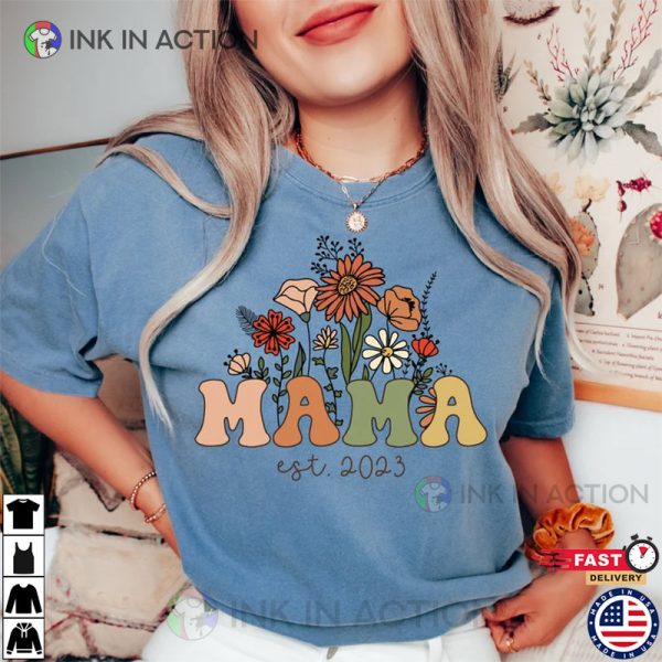 Retro Mama Est Shirt, Custom Mama Shirt, Gift for mom