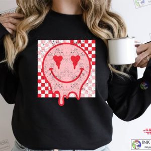 Smiley Face Heart Sweatshirt, Cute Valentine Shirt