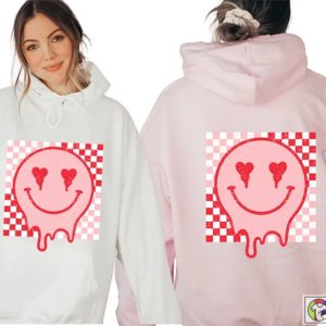 Smiley Face Heart Sweatshirt Cute Valentine Shirt 2