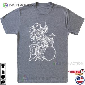Spaceman Playing Drums Men T Shirt Gift for Him 1