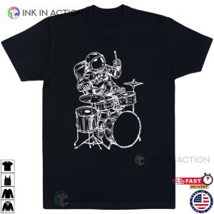 Spaceman Playing Drums Men T Shirt Gift for Him 3