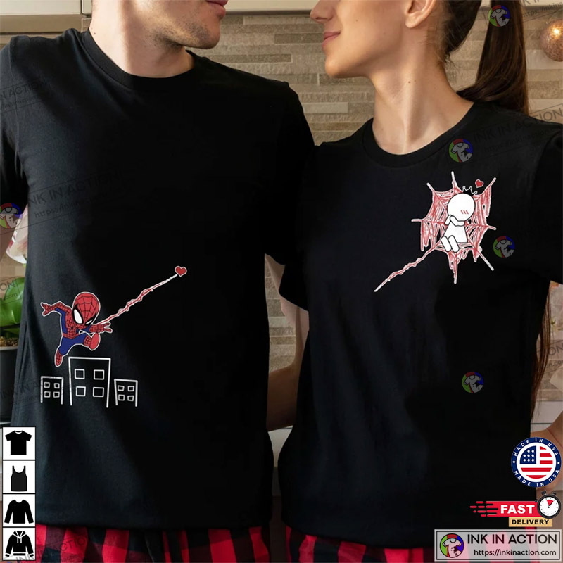 Valentine's Day Shirt, Spiderman Shirt, Couple Shirt - Ink In Action