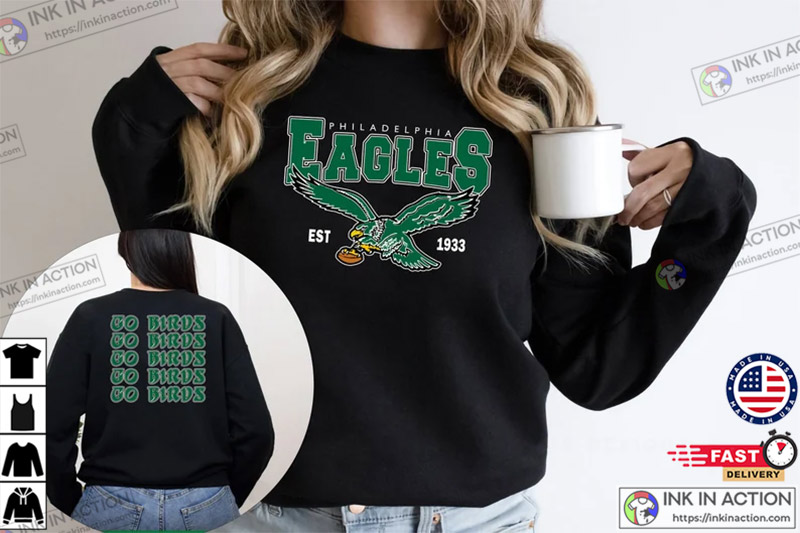 Birds Retro Mascot T-Shirt | Philadelphia Eagles Inspired | phillygoat Black Heather / 5XL