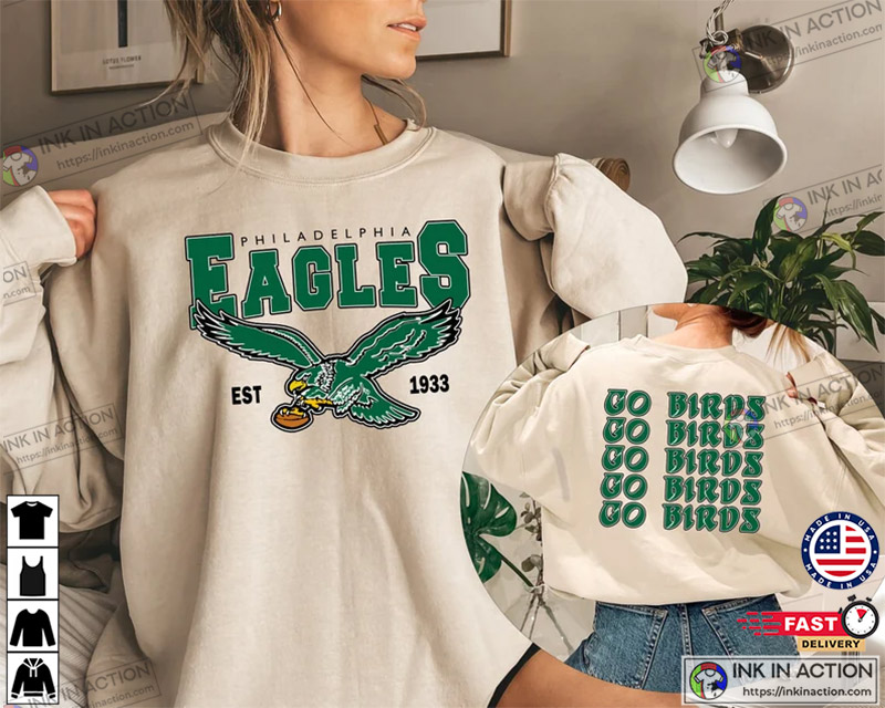 Birds Retro Mascot T-Shirt | Philadelphia Eagles Inspired | phillygoat Black Heather / 5XL