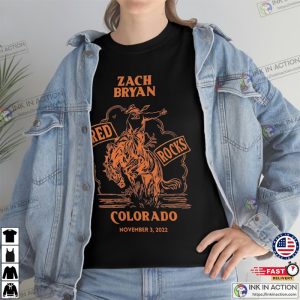 Zach Bryan Red Rocks T Shirt American Heartbreak Tour Country Music 4