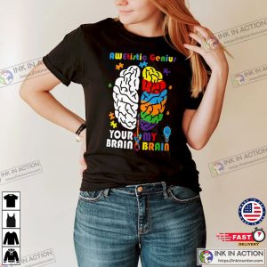 Autism Awareness Awetistic Genius Brain Autistic T Shirt 3 1
