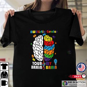 Autism Awareness Awetistic Genius Brain Autistic T Shirt 4 1