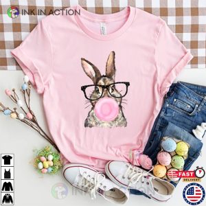 Bunny with Leopard Glasses shirt Easter T shirt 1