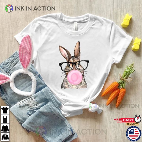 Bunny with Leopard Glasses shirt, Easter T-shirt