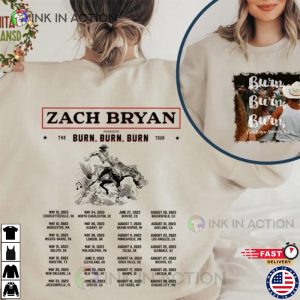 Burn Burn Burn Tour 2023 Shirt, American Heartbreak Album Cover Merch Zach Bryan