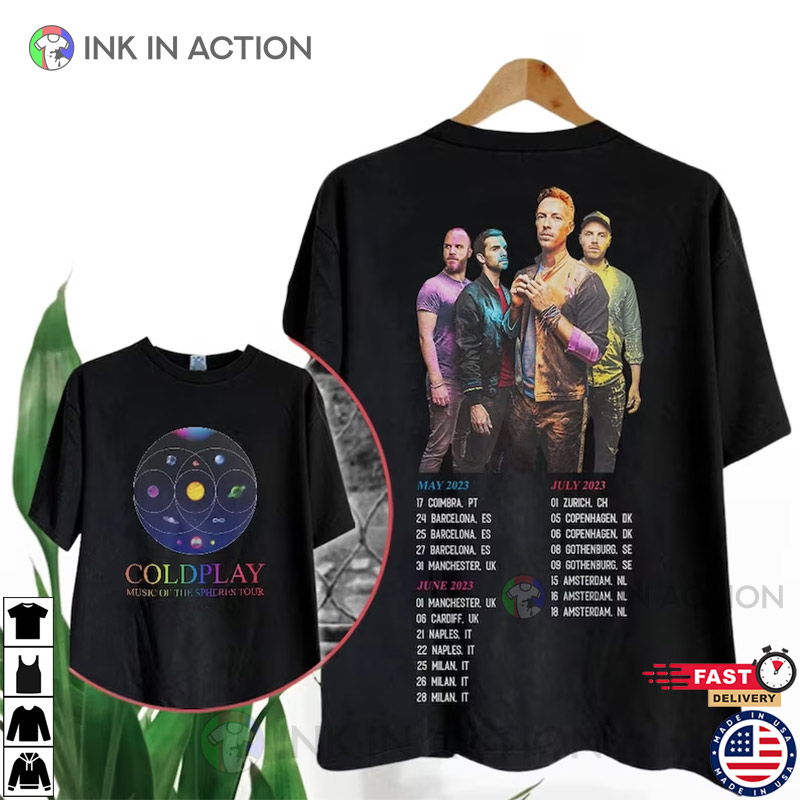 Coldplay Music Of The Spheres Shirt, Music Tour 2023 T-shirt - Ink